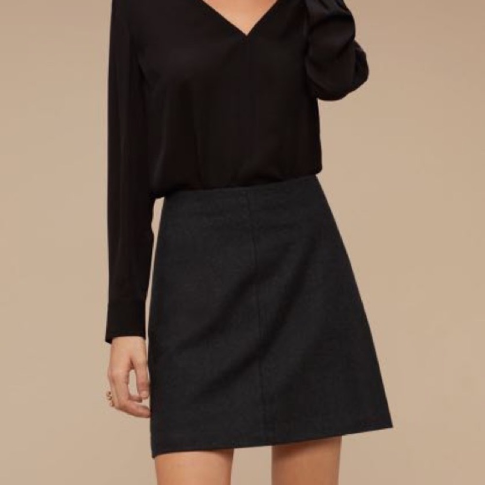 NWOT Aritzia Essonne Skirt Wool Dark Grey